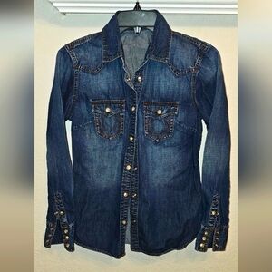 TRUE RELIGION DENIM SHIRT SZ XS
